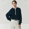 Women's Elegant Hooded Half-Zip Cashmere Sweater - Versatile Knitwear for Autumn/Winter 2026