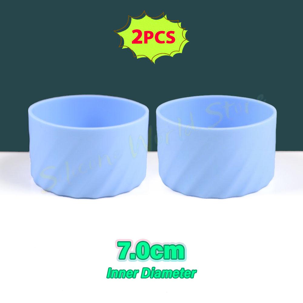 

SW 2PCS 7.0CM Water Cup Silicone Boots Thermos Protective Cover Silica Gel Bottom Sleeve Anti-Slip Scratch-resistant for Stanley