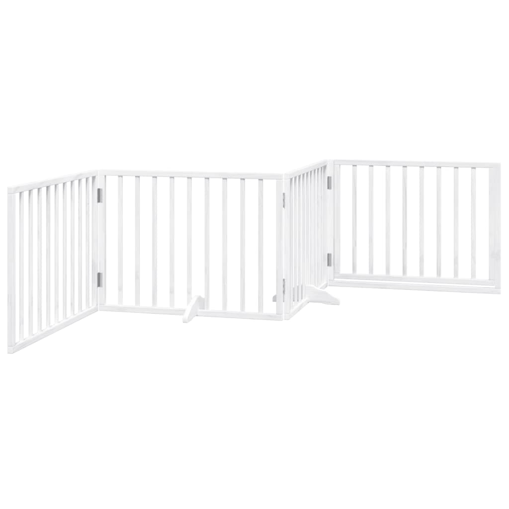Vidaxl Foldable Dog Gate, With Door, 4 Panels, White, 320 Cm