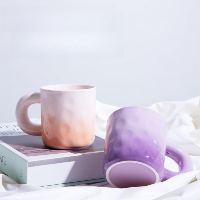 1PC  Explosions Gradient Mug Lovers High-value Cream Ins Wind Ceramic Cups with Gift Cups Wholesale Coffee Mug