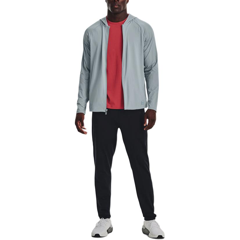 Under Armour Solid Color Zip Hoodie Jacket Men Jackets Blue 1374495-465