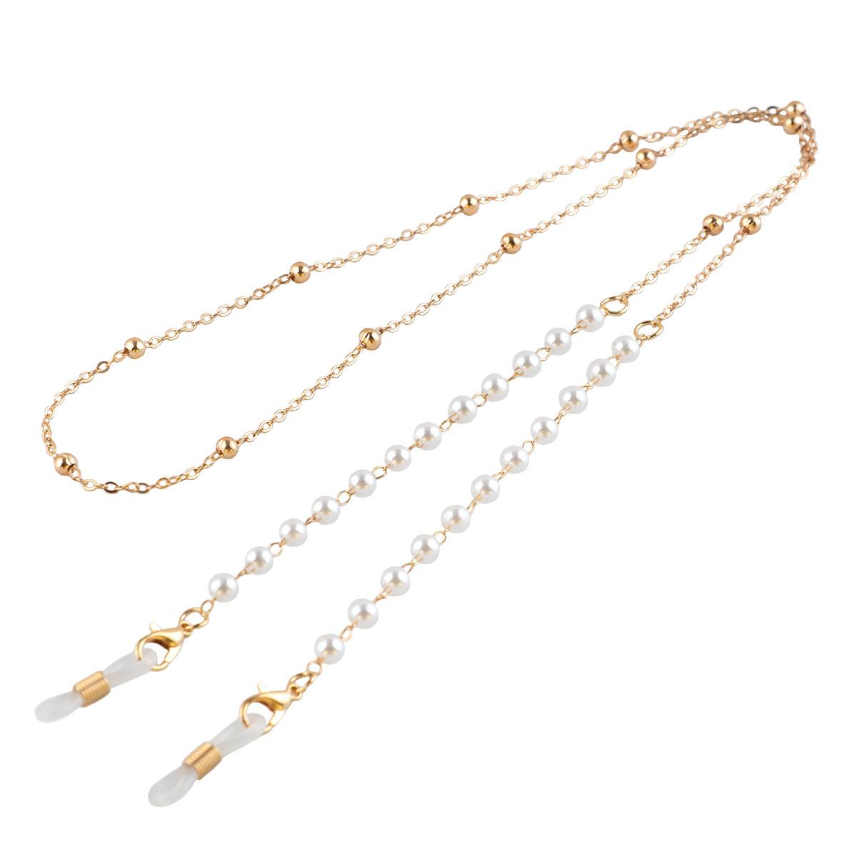 

Белая цепочка из бисера, солнцезащитные очки, ремни, ремешки, металлическая цепочка, стиль сращивания, цепочка, очки, держатель для подвешивания, шнур, ремешок