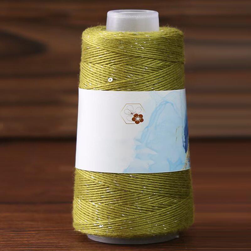 1PC Sequined Yarn Shiny Silk Thread DIY Handmade Silver Thread Yarn Hand Woven Pure Cotton Real Silk Gift Knit