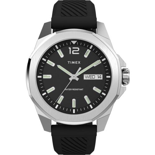 

Timex Men s Essex 46mm Watch - Black Strap, Black Dial, Silver-Tone Case, Black/Black/Silver-Tone. Strap