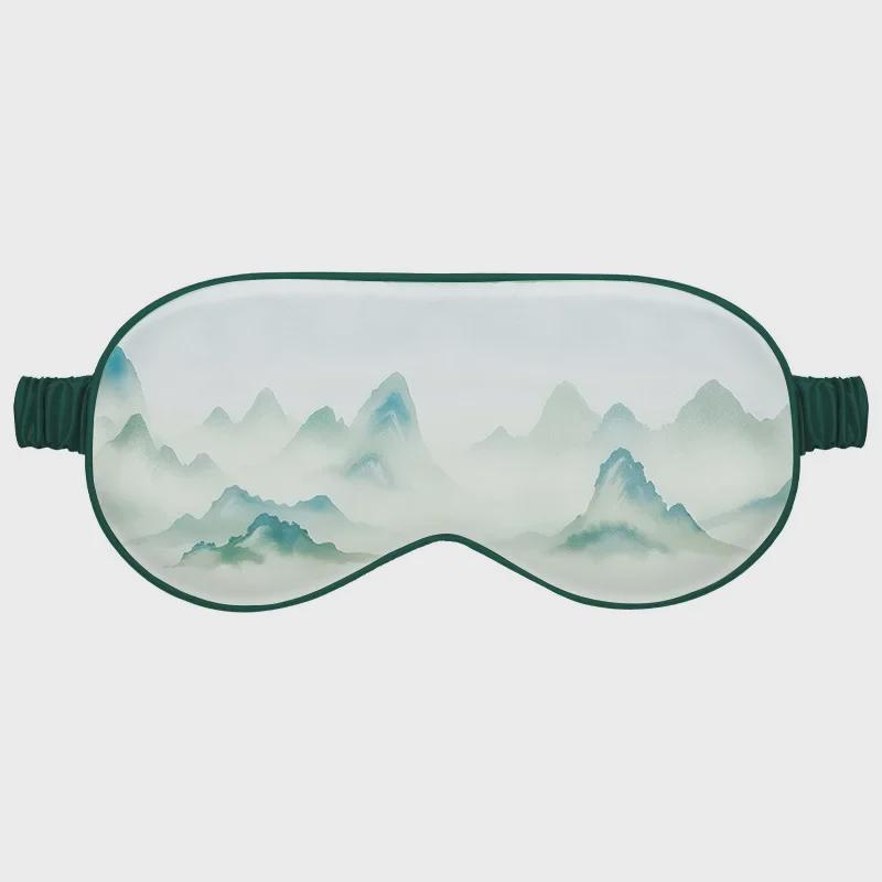 New Double-Sided Imitation Silk Shade Eye Mask - Elastic & Travel-Friendly Chinese Style Sleep Mask