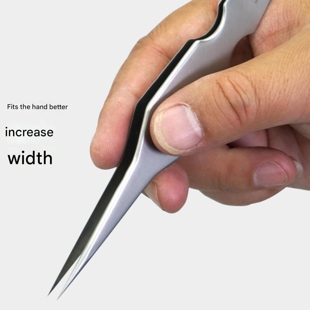 Professional Corrosions Resistant Alloy Steel Tweezers Wide Body Design Enhanced Grip for Electronics Repairing Tasks