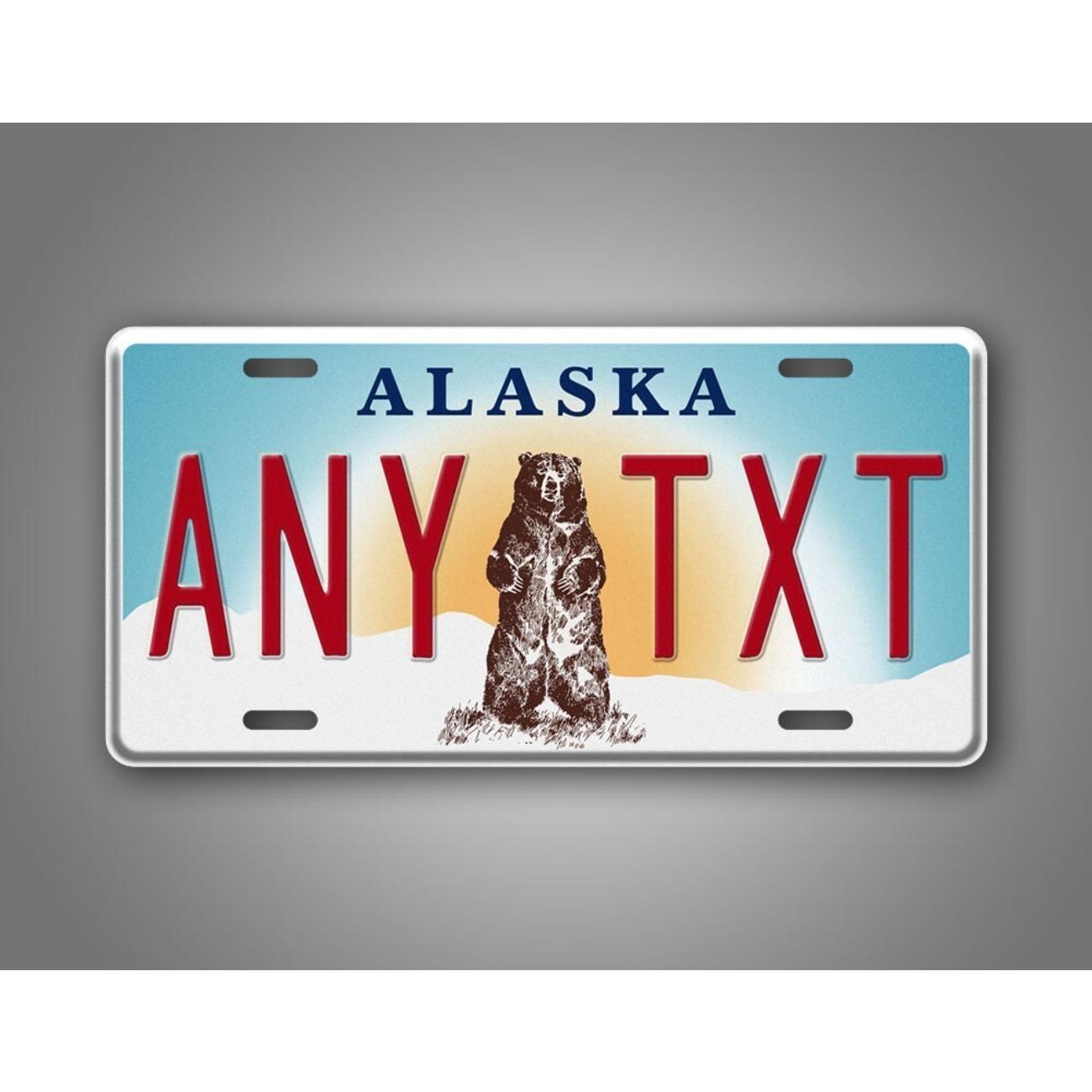 

Personalized Alaska State Custom Text Metal Auto Tag Dustproof & Waterproof (Only Decoration) білий