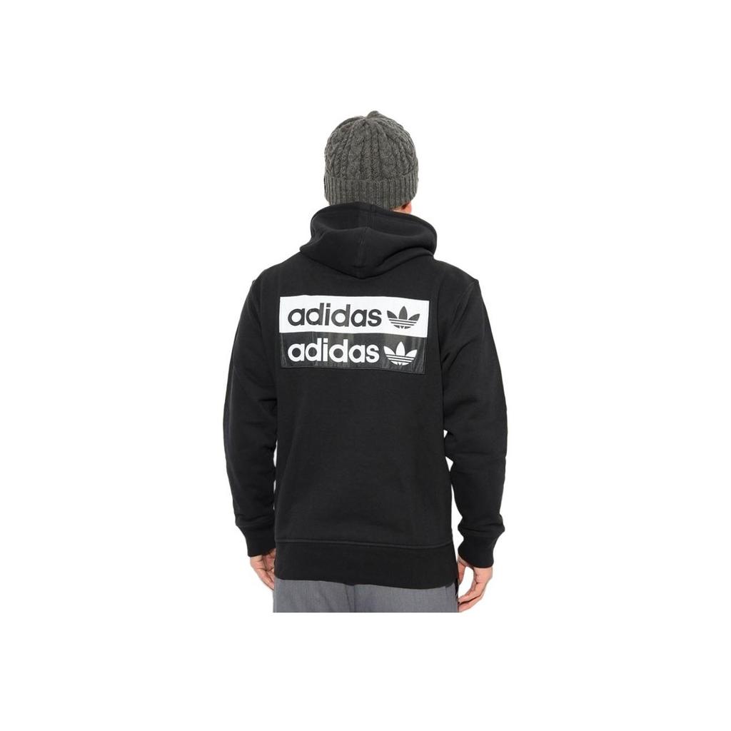 Adidas Originals Trefoil RYV Hoodie With Cuff Stripes And Drawstring Men Hoodie Black FM2266