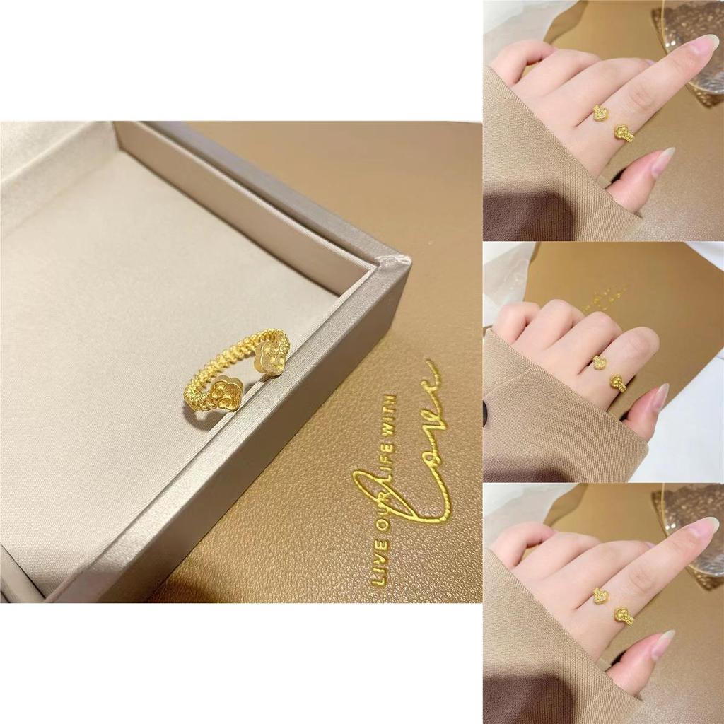 Ethereal Cloud Wish Adjustable Open Ring Brass Gold Plated Fashion Jewelry For Women