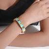 Trendy Fashion Women's jewelry gift Accessory with diamond inlay, heart-shaped letter, 18K Gold stainless steel Bracelet