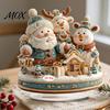 Decorative Holiday Figurines Christmas Candle Ornament, 2D Flat Acrylic Ornament with Base, Tree Decorations Snowman Reindeer Festive Table