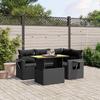 Vidaxl 5-Cz. Garden Lounge Set, Cushions, Black PE Rattan