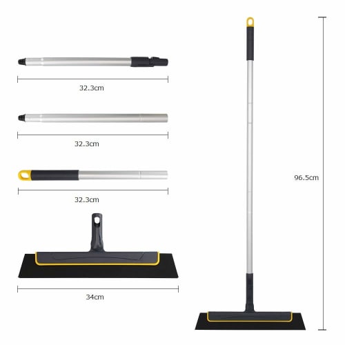 Cleanhome Squeegee, Water Drainer, Broom, Glass Wiper, Floor Squeegee, Floor Wiper, Cleans Windows, Walls, Mirrors, Ground, and Ceilings, Foam Rubber,