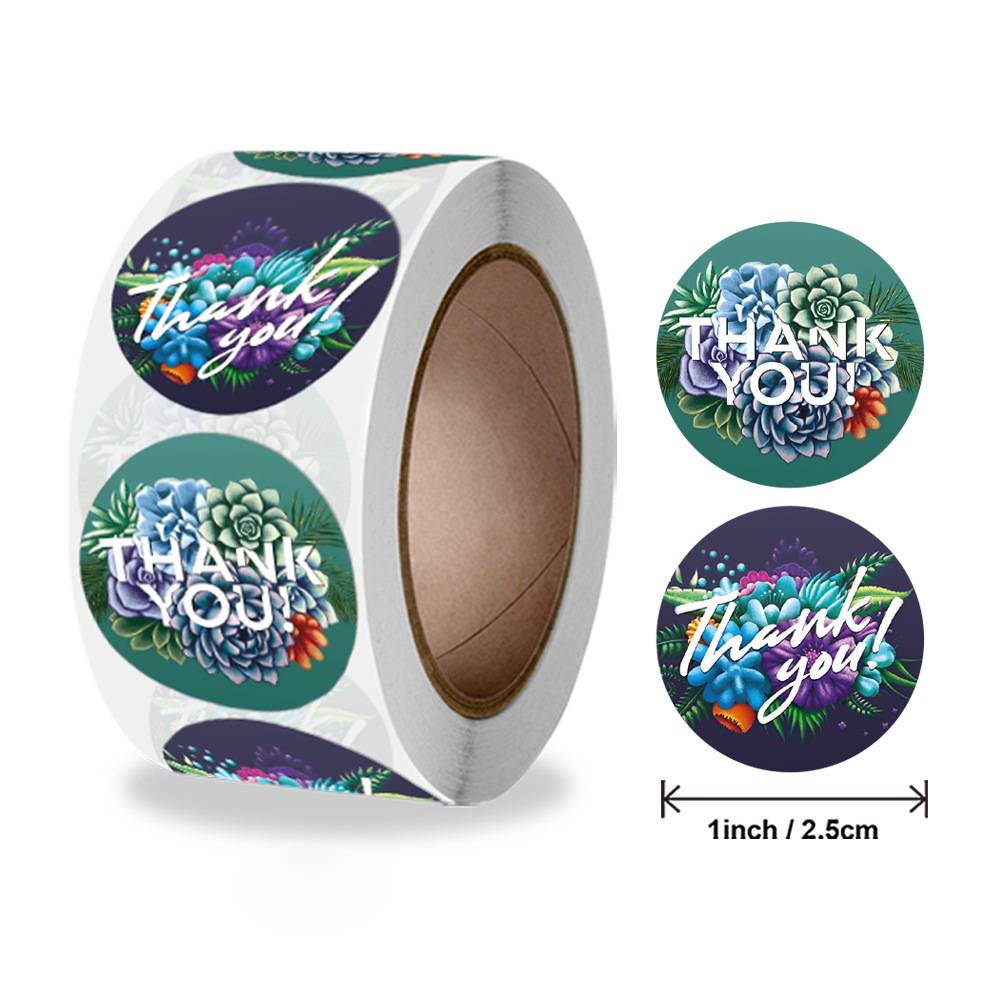 Asi 500 ks 1palcových nálepek s poděkováním za lepicí štítky na obálky papírenské potřeby Ručně vyráběné nálepky na dekorace svatebních dárků