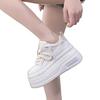 Niche design sense thick sole heightening little white shoes women's 2025 spring new 8cm casual board shoes casual sports shoes