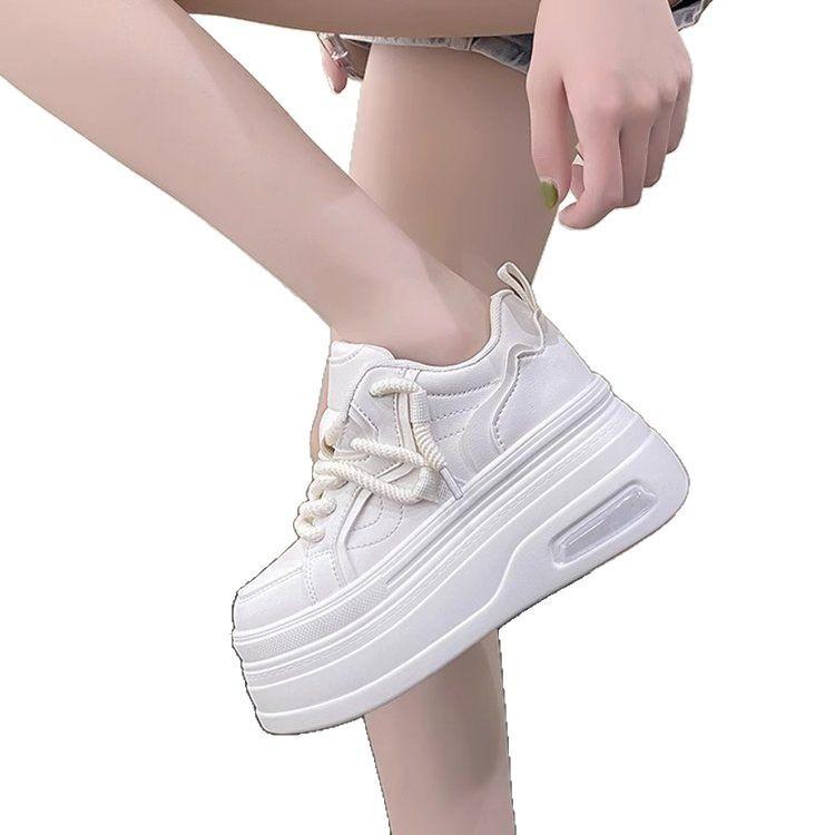 Niche Design Sense Thick Sole Heightening Little White Shoes Women's 2025 Spring New 8cm Casual Board Shoes Casual Sports Shoes