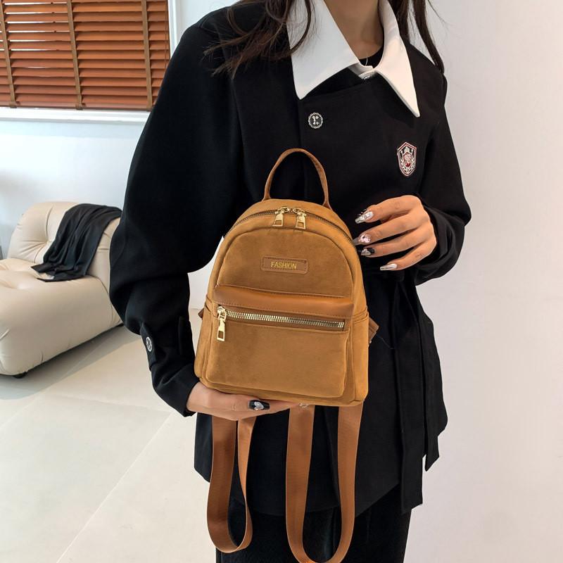 Stylish And Durable Black Suede Backpack For Women Perfect For Everyday Use And Travel