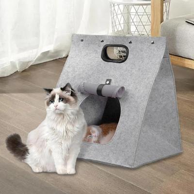 Multi-functional Pet Bed Felt Puppy Cat Carriar Bag Washable Collapsible Cat Bed House Warm Nest for Cat Carrier Bag Outdoors