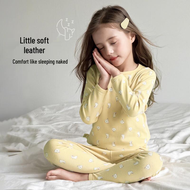TuTu Xiaoxiang Girls  Cotton Thermal Pajama Set 160