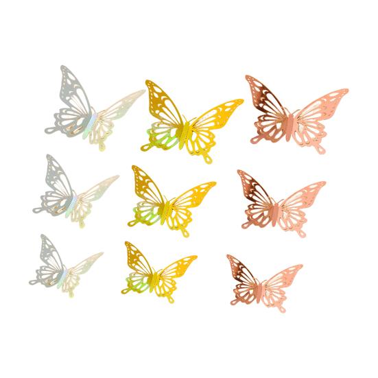 12 Pcs 3D Butterfly Wall Decor 3 Sizes Removable Hollow Mural Stickers for Bedroom Living Room Birthday Party Cake Decoration