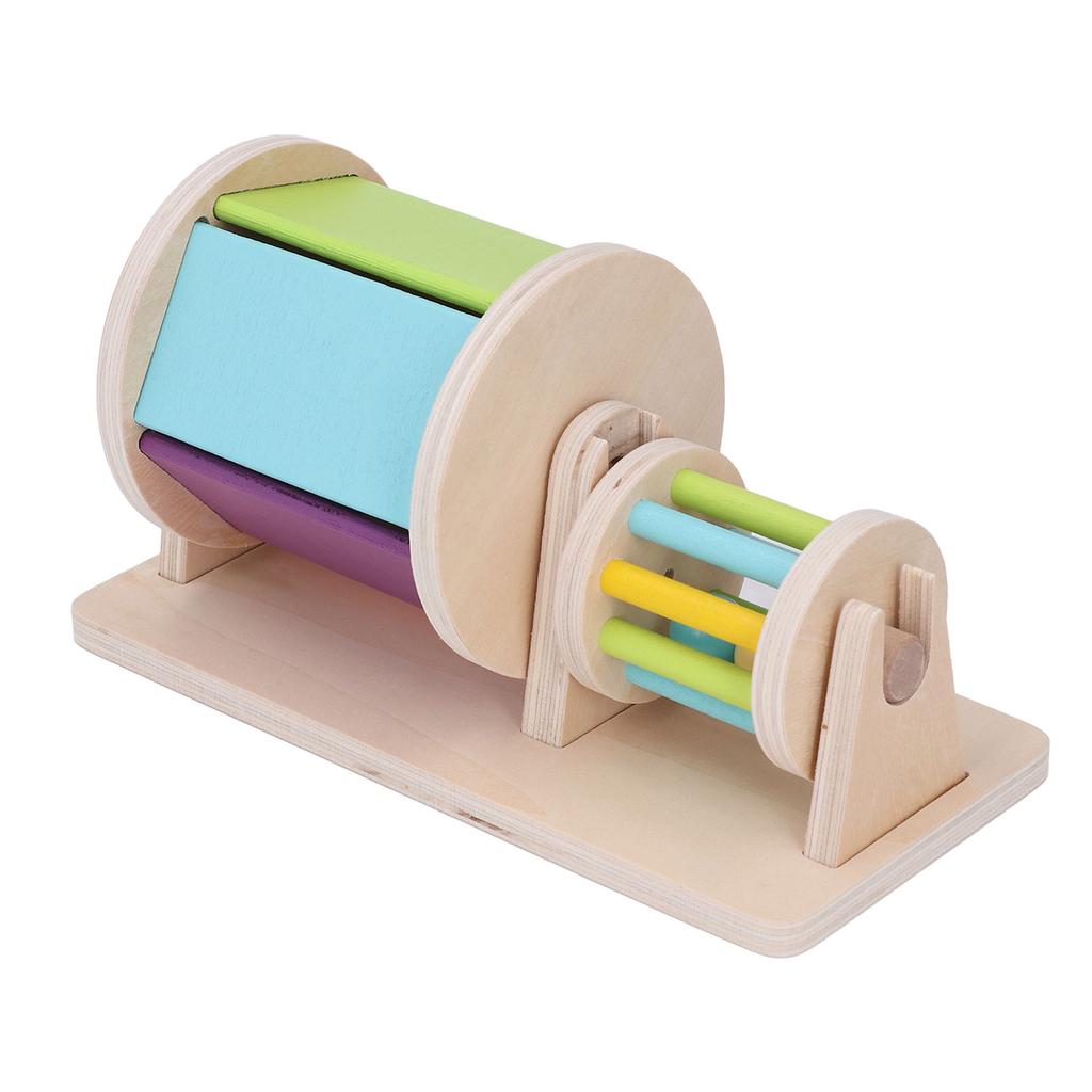 Wooden Rolling Drum Color Cognition Sensory Rolling Drum Toy Educational Toy for Children