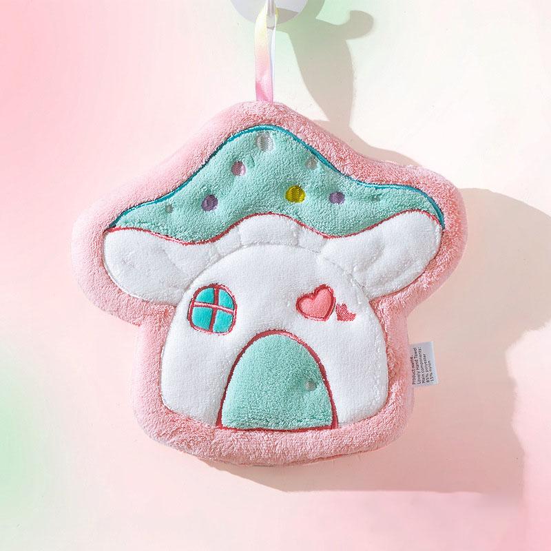 1Pc, Soft And Absorbent Coral Fleece Mushroom Hand Towel For Home, Kitchen, And Bathroom Use, Tea Towel