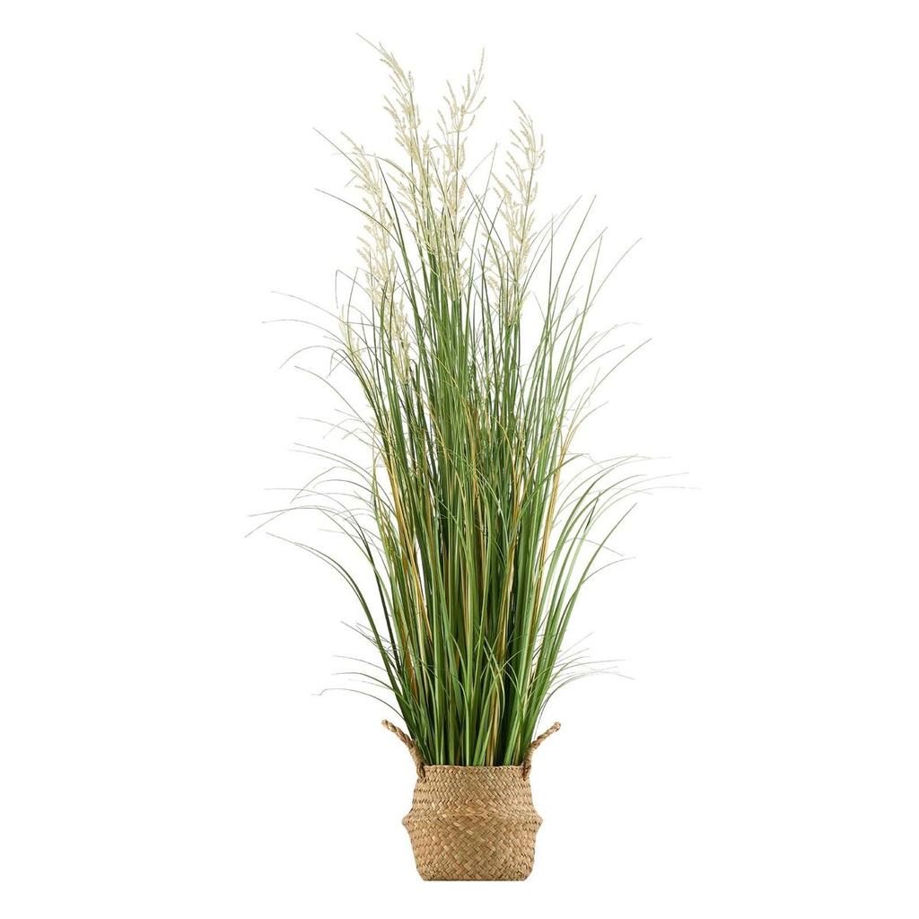 Artificial Grass Plant, 1194mm Reed Flower Grass In Pot, Premium PVC Faux Fake Greenery Shrubs Plant for Indoor Outdoor House Home Garden Office Room