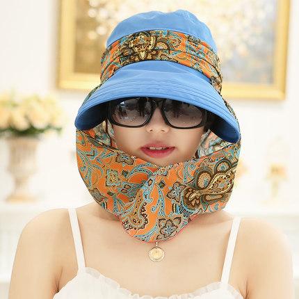 Hat Women's Sun Hat Summer Sunscreen Foldable Summer Sun Hat Outdoor Cycling Big Edge Face Cover Sun Hat