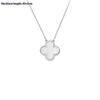 Four-leaf Clover Necklace for Women Natural White Mother-of-pearl Carnelian Sweater Chain