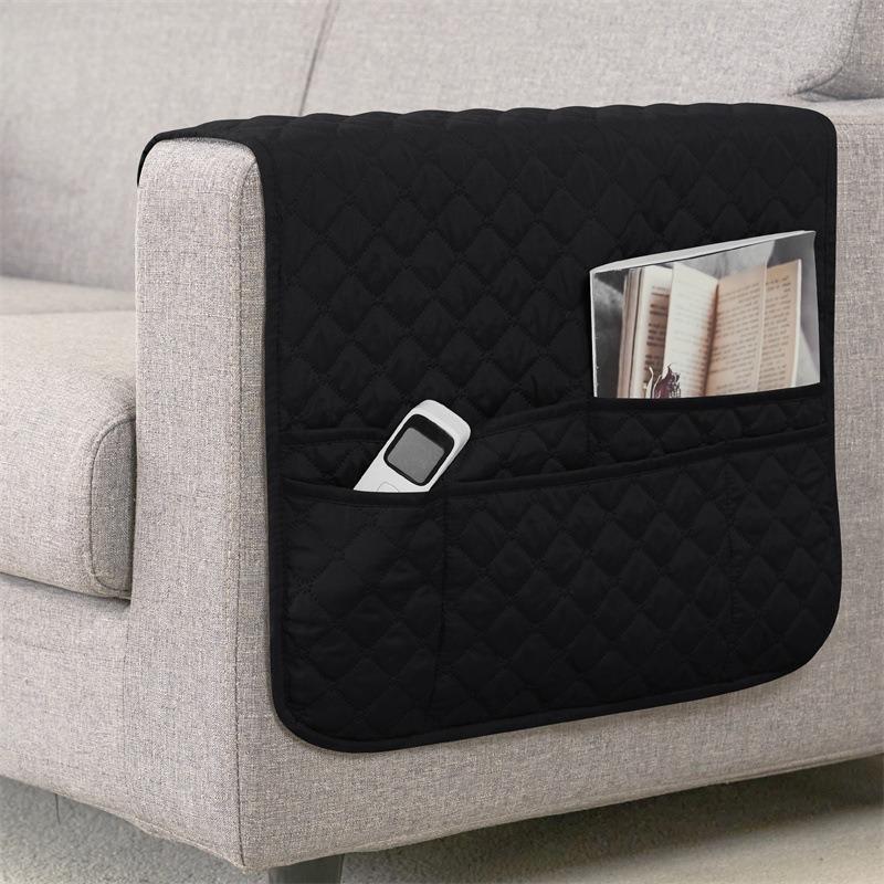Cover For Sofa Armrest Waterproof Protector With Pockets Removable Anti-Dirty Couch Chair Arm Slipcovers Home
