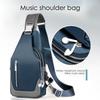 Men s Chest Bag Waterproof Oxford Cloth Crossbody Bag with Charging Port Headphone Jack