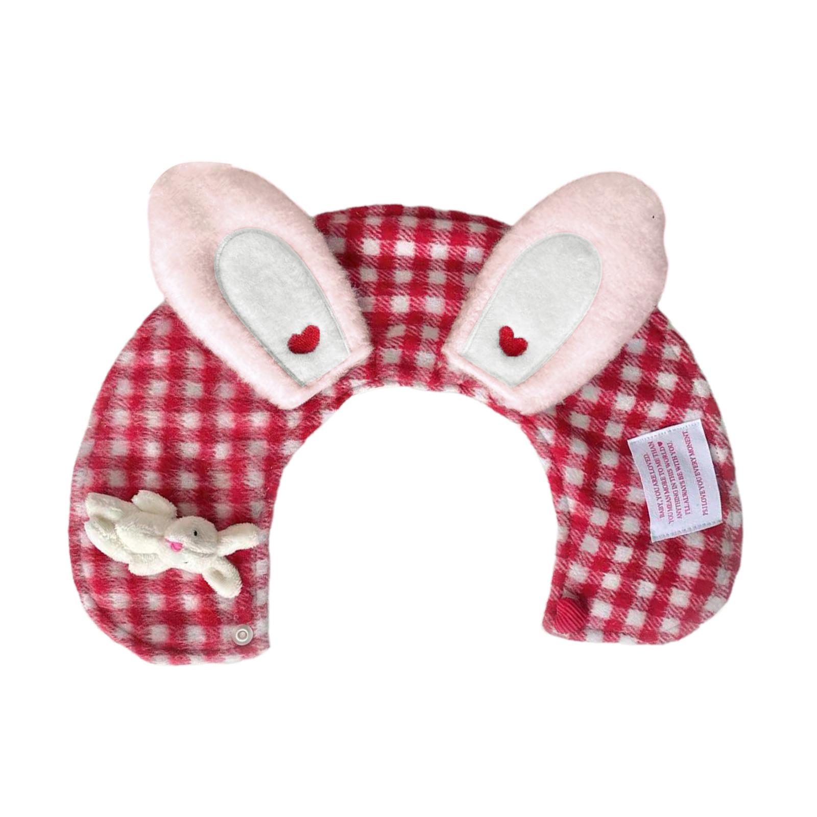 

Plush Rabbit Ear Kitten Saliva Towel Lattice Pattern Scarf Adjustable Cat Dog Bandana Puppy Collar Pet Winter Cloak S
