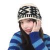 Autumn and Winter Retro Diamond Plaid Wool Hat for Women Fashion Niche Knitted Hat Head Cold Hat Prevents Cold and Keeps Warm