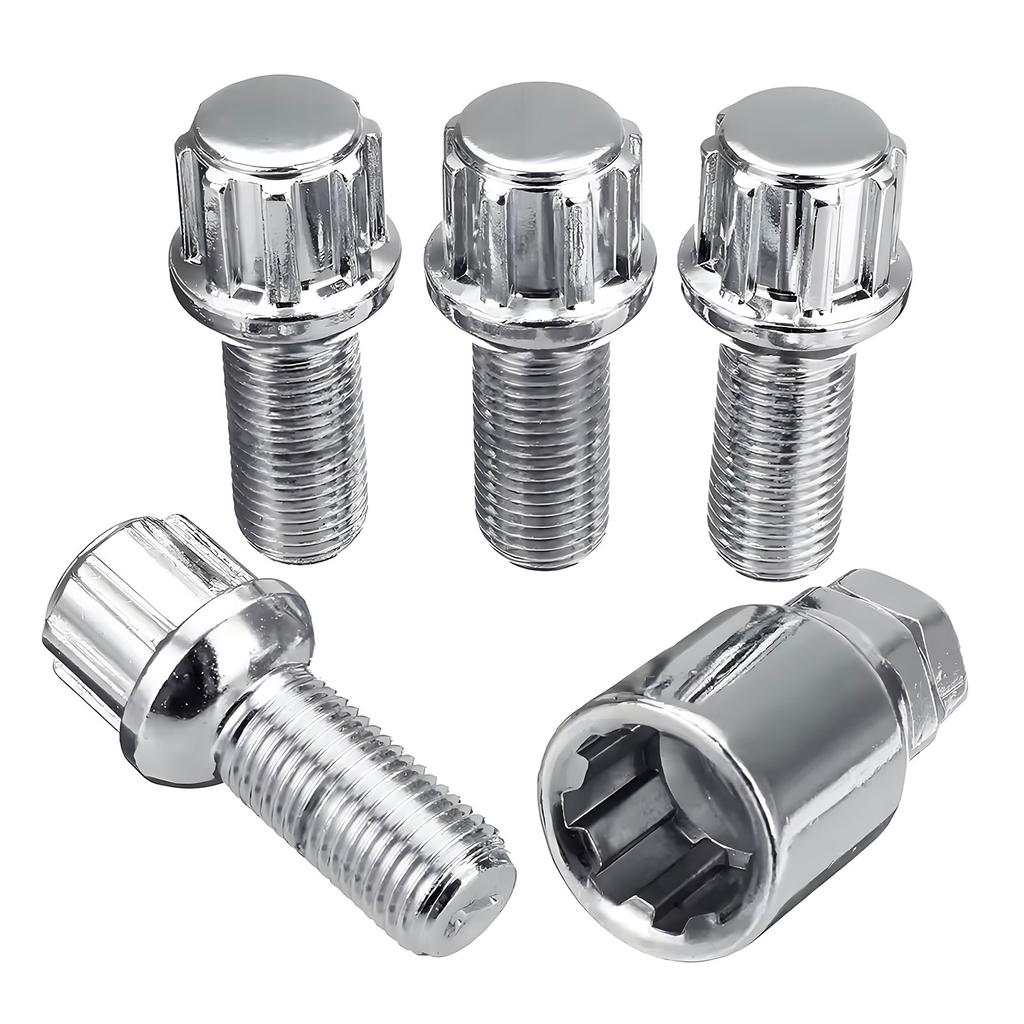 M14 x 1.5 Nuts Locking Wheel Bolts Chrome Alloy Wheel Lug Stud Taper Seat for BMW X3 X5 E83 E70 E53