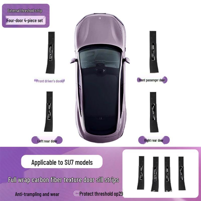 Carbon Fiber Sill & Tailgate Protector for Xiaomi SU7/YU7/Ultra