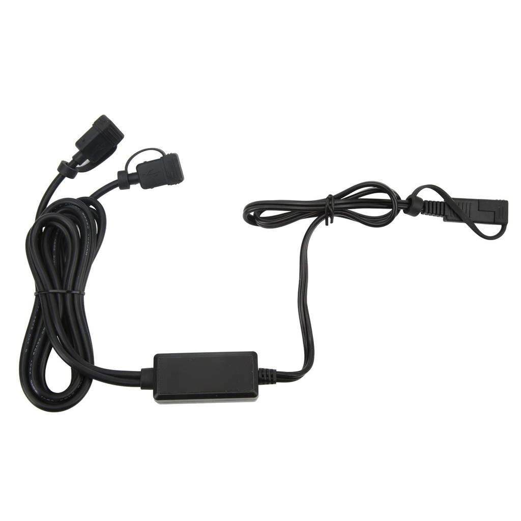 Motorcycle USB Phone Charger Dual Port Fast Charging with Intelligent Chip SAE To USB Adapter For