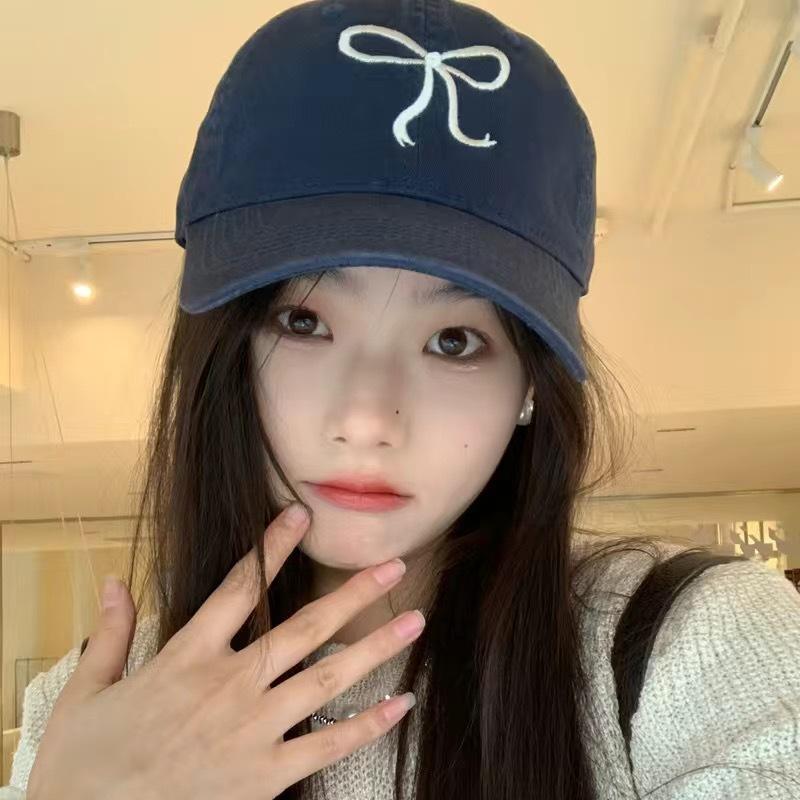 Korean Ins Bow Sweet Cute Romantic Pink Hat Versatile Breathable Cap Baseball Cap Girl Tide