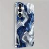 Artistic High-End Silver Blue Gradient Electroplated Silver Phone Case for Samsung for Galaxy S25 S24 S23 S22 S21 S20 Note