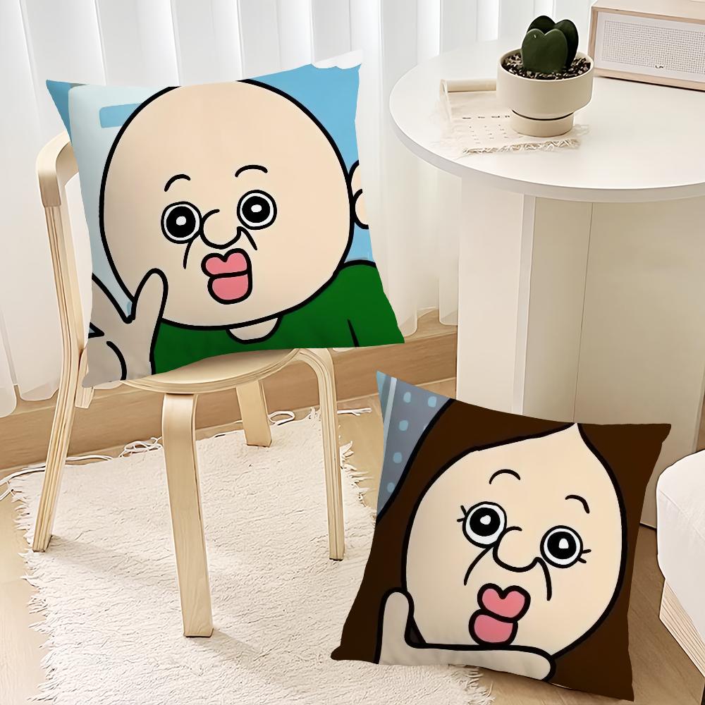 Funny Bbangbbangs Cartoon cushion cover Living Room Accent Couch Back Support Square Lounge Restful Nap Companion Pillow Case