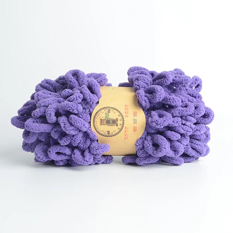 500g/Lot Hand Knitting Finger Loop Yarn Crochet Super Warm Puffy Circle Cotton Braided Rope Puffy Smart Polyester Sock Toy