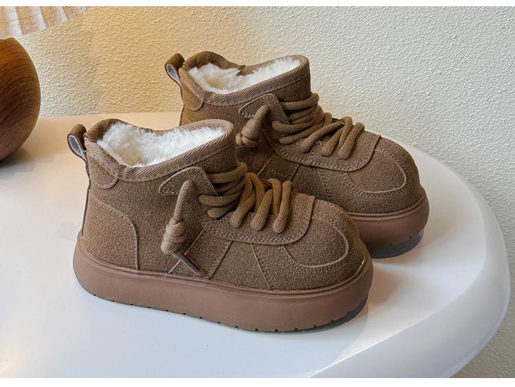 Zimní plyšové zateplené dětské sněhule 2025 - Teplé, univerzální, protiskluzové, bavlněné boty s měkkou podrážkou