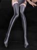 Sexy Women Satin Smooth Oil Glossy Shiny High Stockings Vintage Tights Shaping Elastic Lingerie Stockings Overknee Patchwork