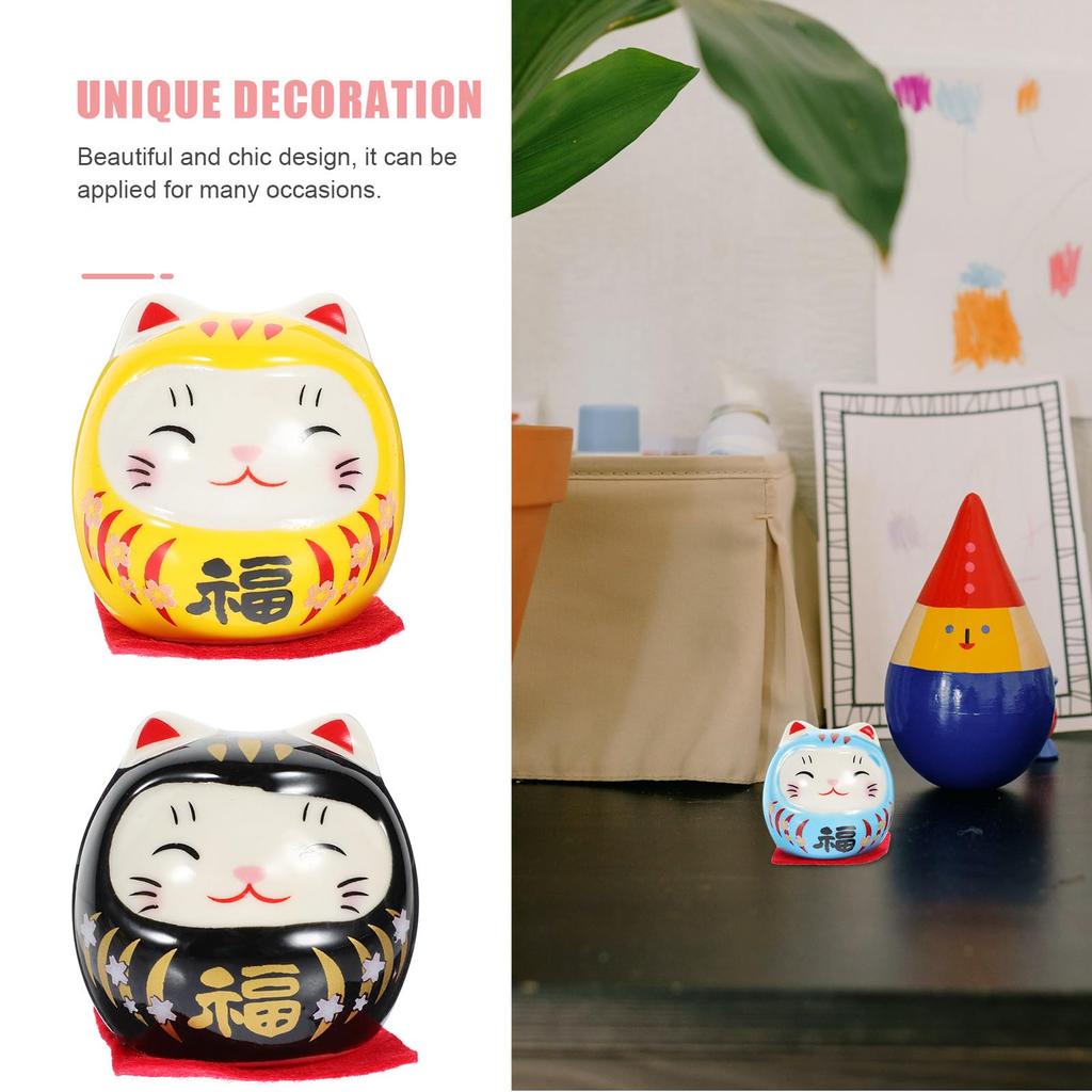 EXCEART Daruma Daruma Glückskatze Feng Finanzielle Eröffnung Geschäftseröffnung eine Neue Zunahme Finanzpaket 5er-Pack Figur, Niedlich, Charme, Daruma, Shui,