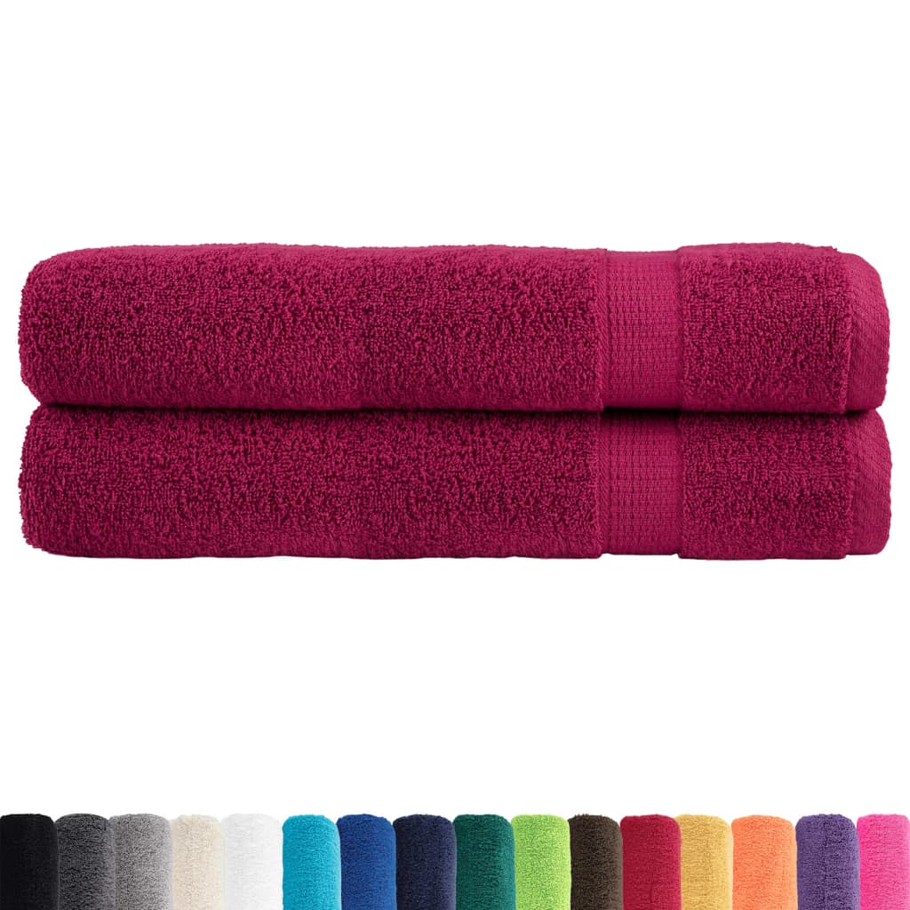 Premium SOLUND Bath Towels 2 pcs Bordeaux 100 x 200 cm 600 g m²
