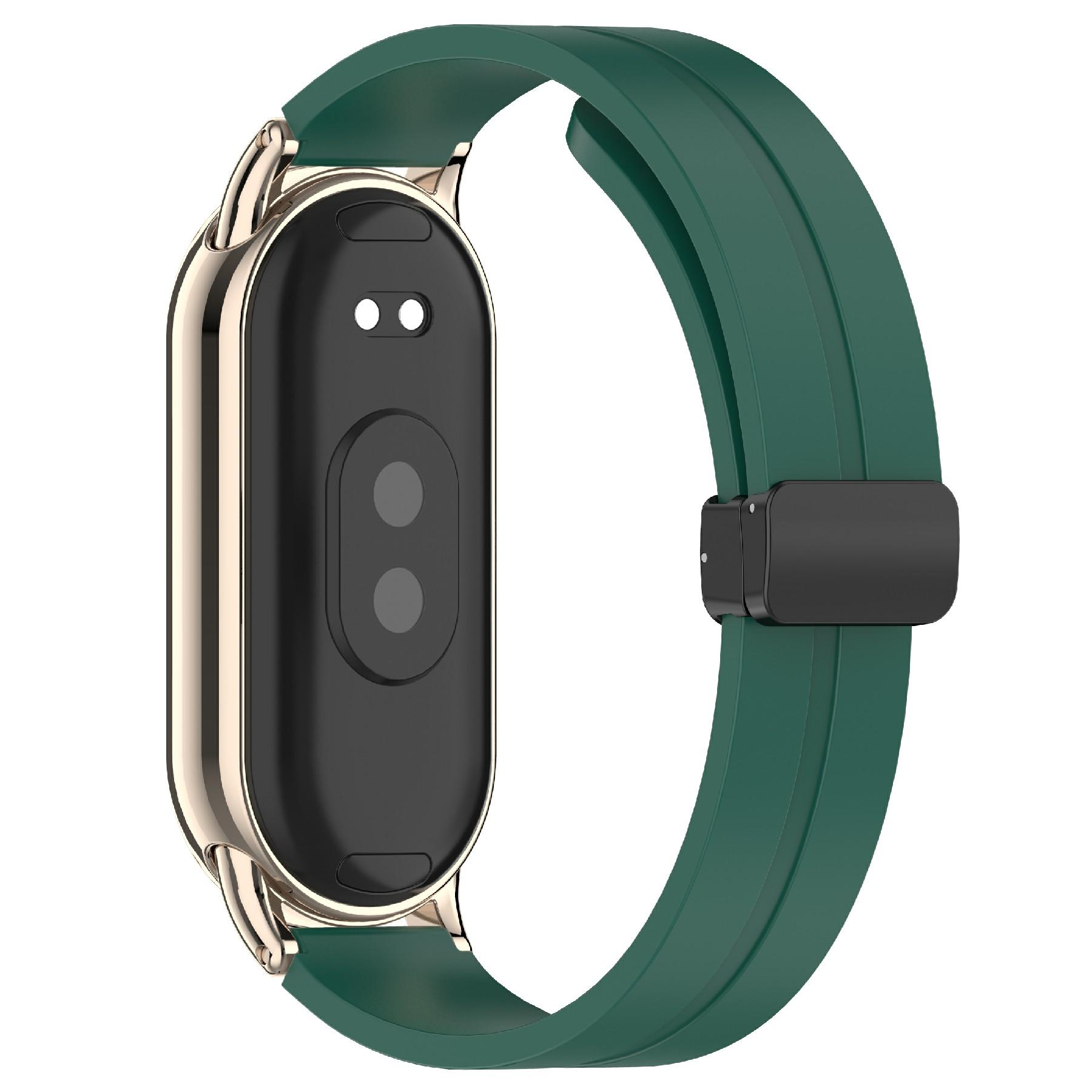 

12mm Silicone Watch Band Magnetic Folding Buckle Wrist Strap Green