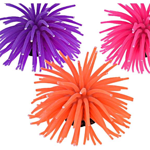 Cosmos Artificial Sea Anemone Ornaments Aquarium Fish Tank Decorations, 5 Pcs In Assorted Colors