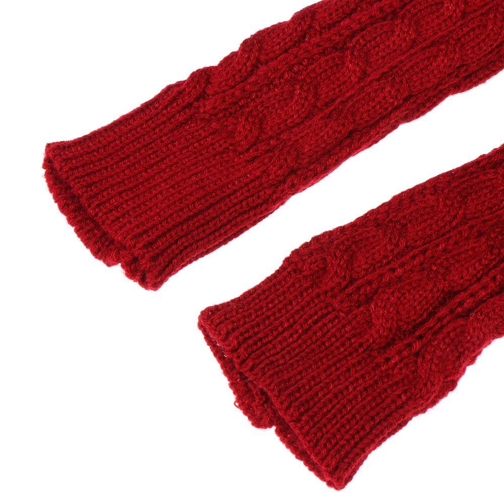 Fashion Fingerless Autumn Winter Spring Knitted Gloves Wool Mittens Long Gloves Arm Warmers