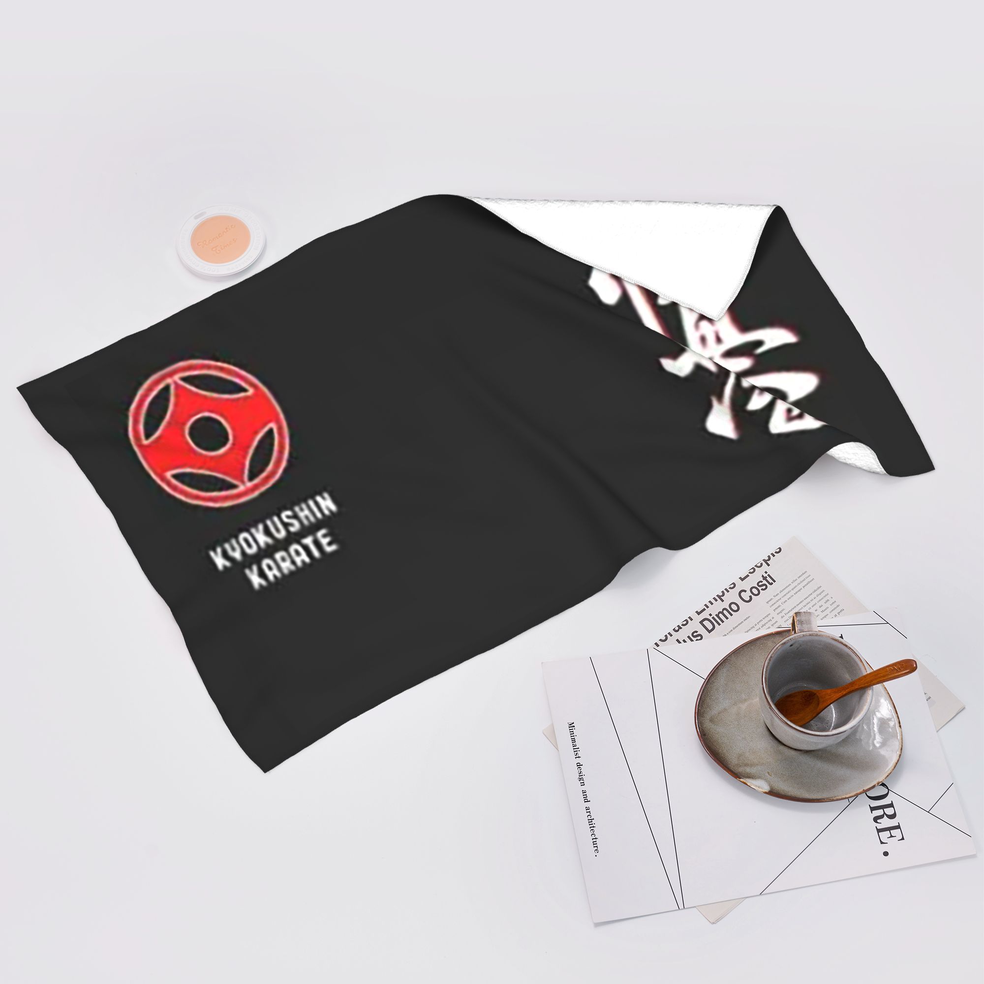 Ka Chen Muxi White Kyokushin Karate Kanji Taijutsu Soft Face Towel Quick Dry Pool Bath Cotton Towels Absorbent Quick