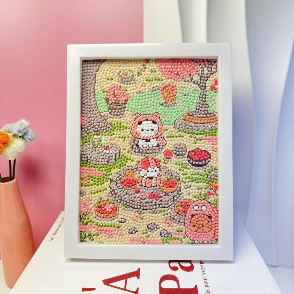 Children'S Diamond Painting Framed Handmade Diy Material Bag Sanrio Diamond Paste Painting Concentration Toy