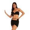 Womens/Ladies Twist Knot Ruched Bralette Set